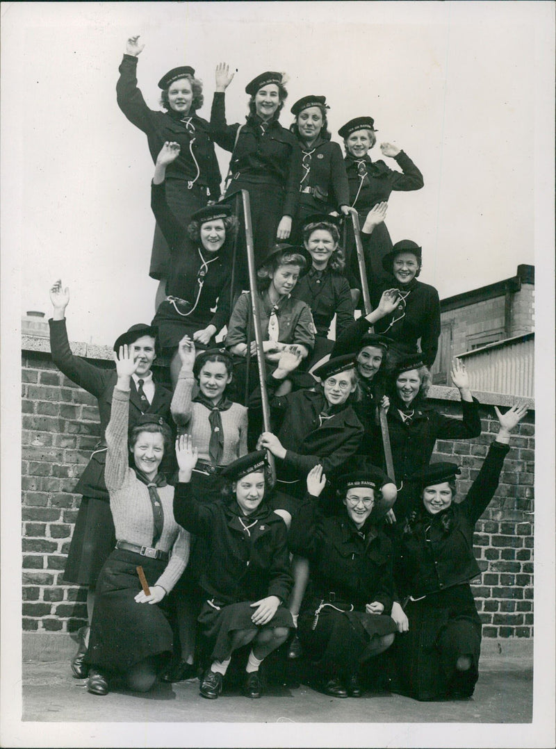 A contingent of Channel-Island Guides photographed in London. - Vintage Photograph