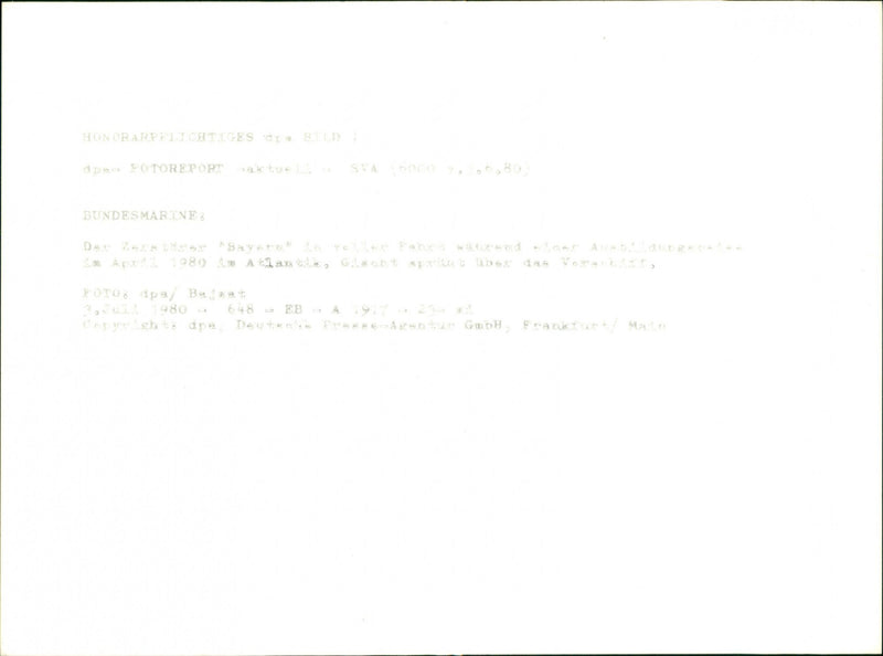 Destroyer Bavaria - Vintage Photograph