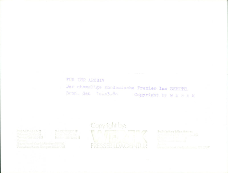 Ian Smith - Vintage Photograph