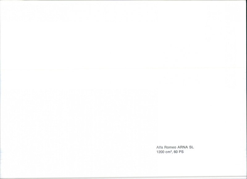 Alfa Romeo Arna SL - Vintage Photograph