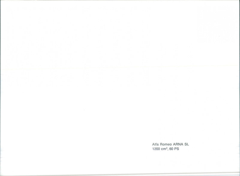 Alfa Romeo Arna SL - Vintage Photograph