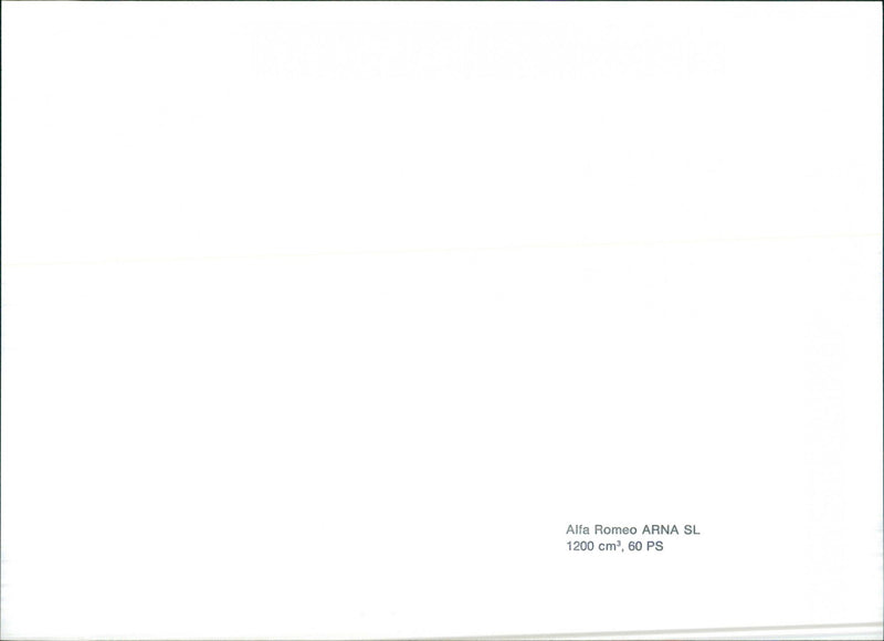 Alfa Romeo Arna SL - Vintage Photograph