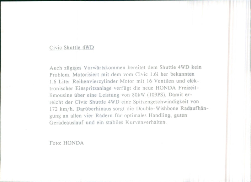 Honda Civic - Vintage Photograph