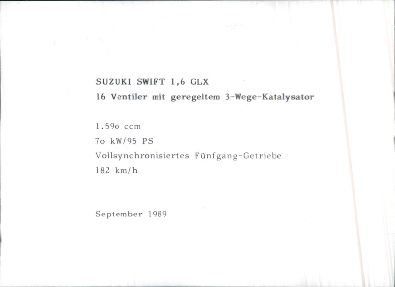 Suzuki Swift 1.6 GLX - Vintage Photograph