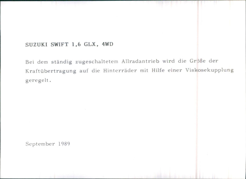 Suzuki Swift 1.6 GLX - Vintage Photograph