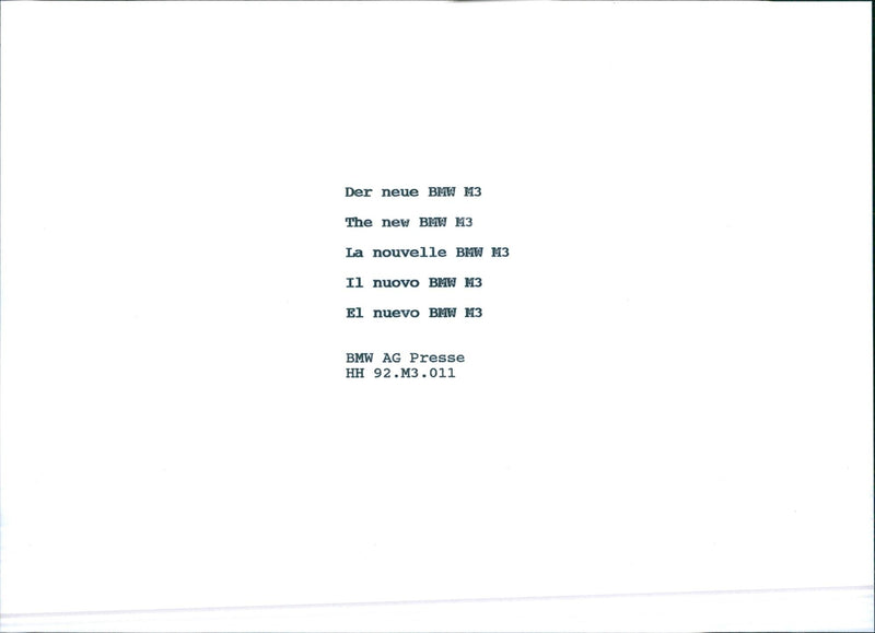 BMW M3 - Vintage Photograph