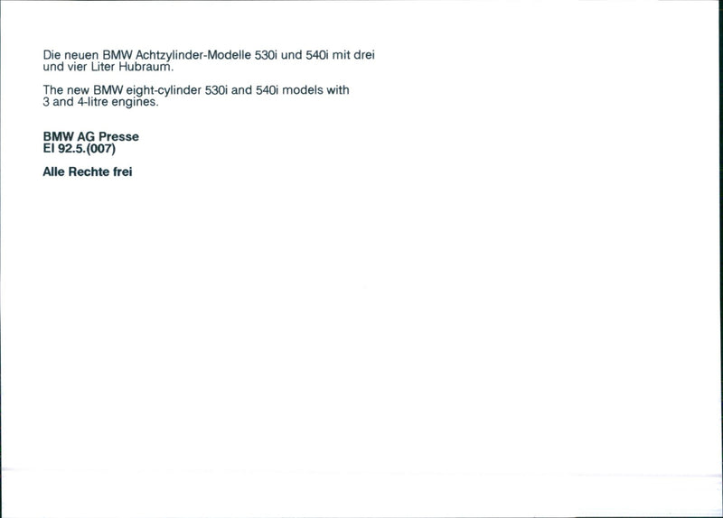 BMW 530i / 540i - Vintage Photograph