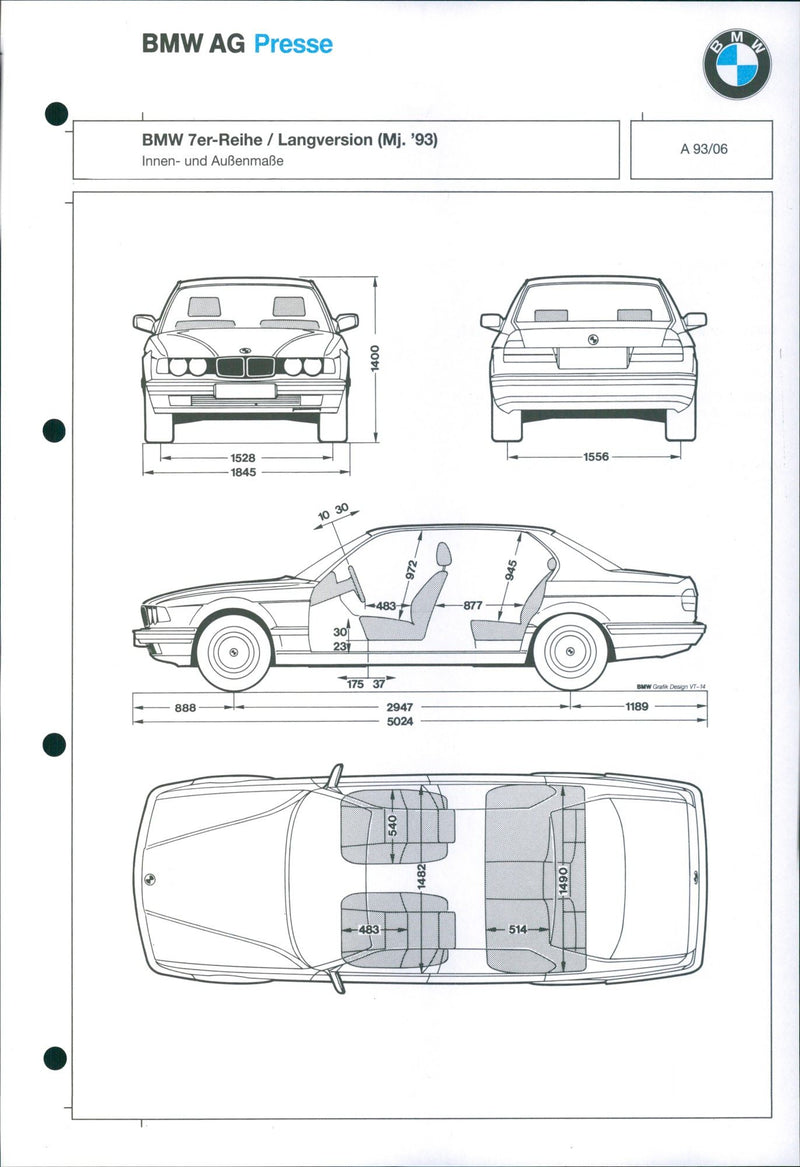 1993 BMW 7 Series - Vintage Photograph