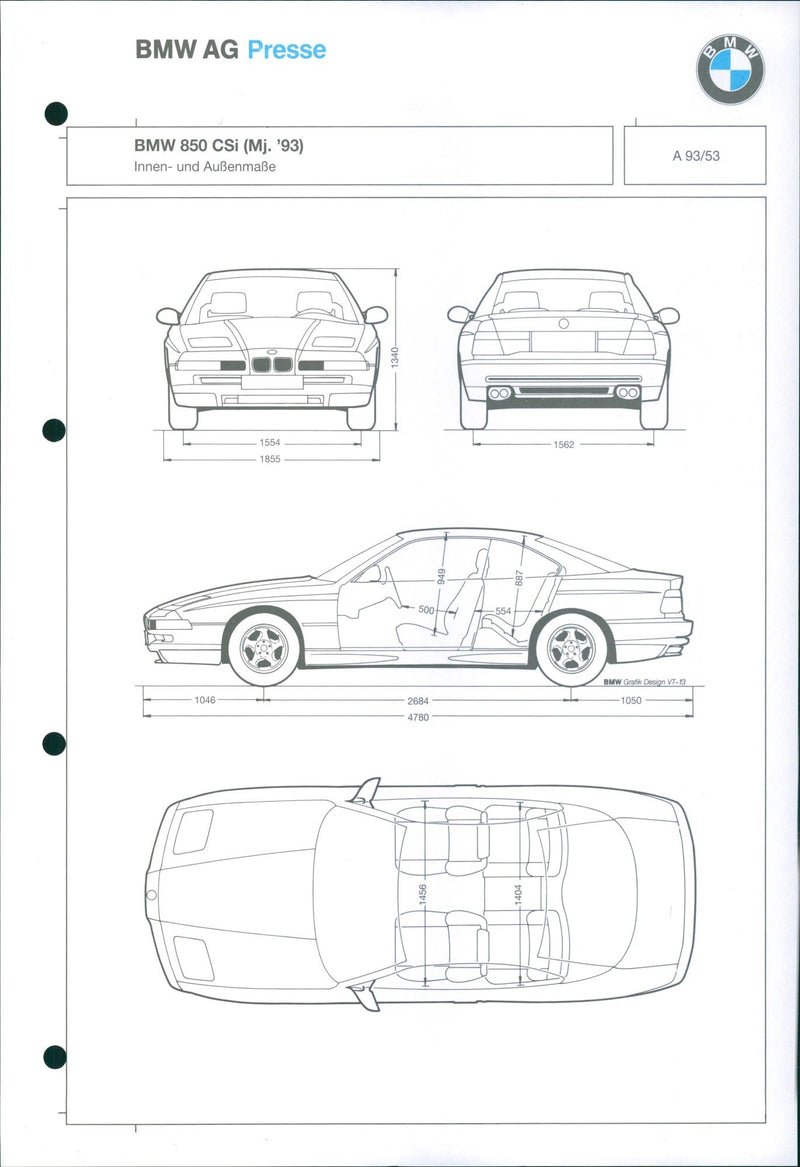 1993 BMW 850 CSi - Vintage Photograph