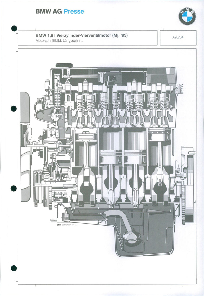 1993 BMW 1.8 litre engine - Vintage Photograph