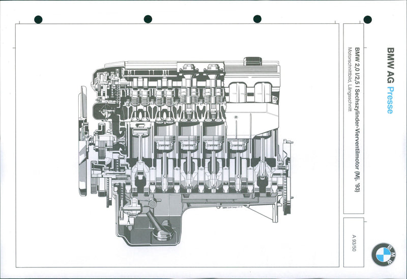 1993 BMW 2.0 litre/2.5 litre engine - Vintage Photograph