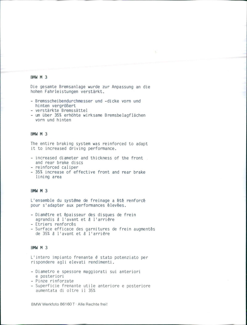 1986 BMW M3 - Vintage Photograph