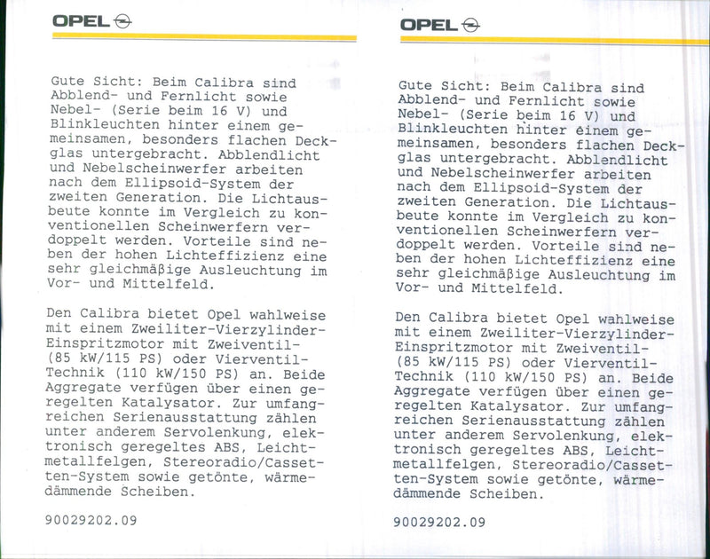 1990 Opel Calibra. - Vintage Photograph