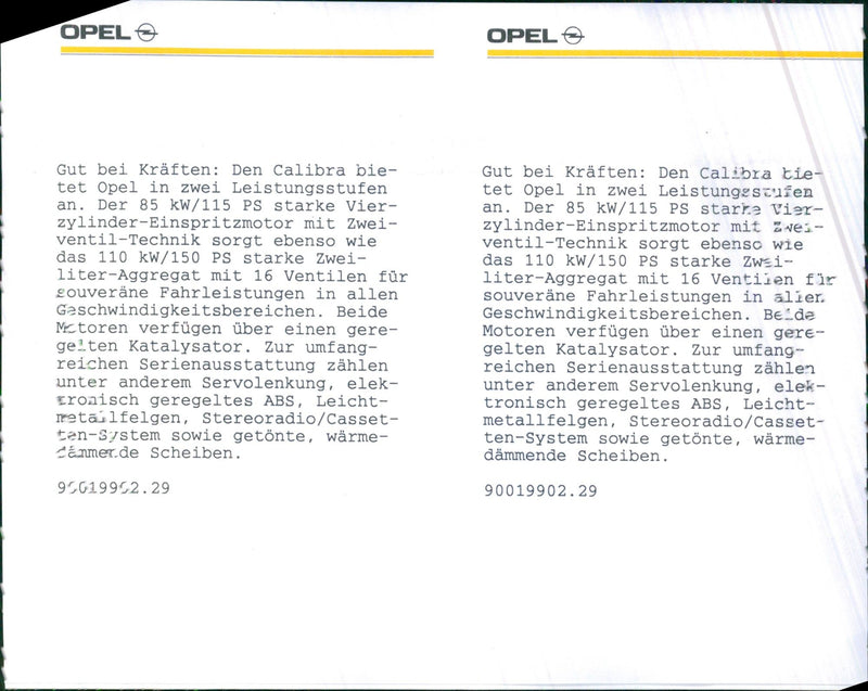 1990 Opel Calibra. - Vintage Photograph