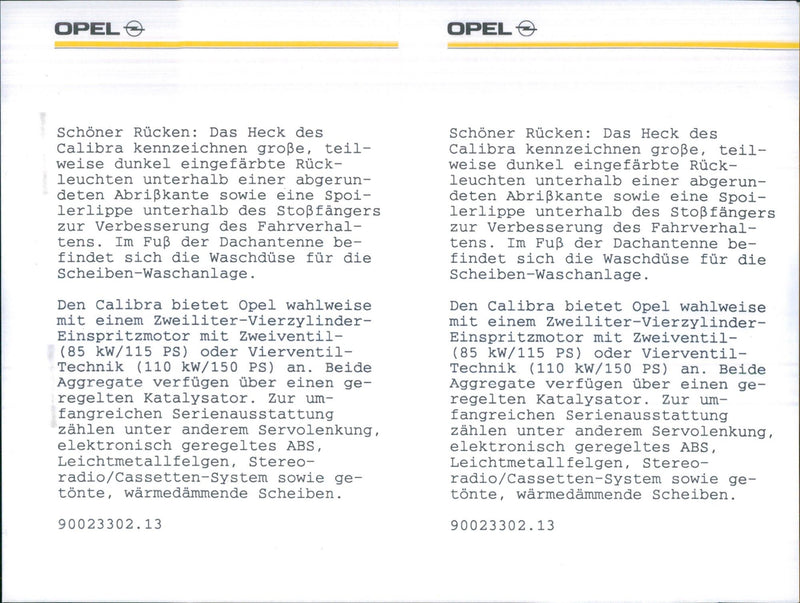 1990 Opel Calibra. - Vintage Photograph