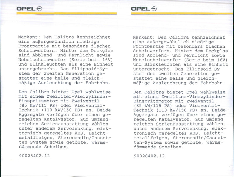 1990 Opel Calibra. - Vintage Photograph