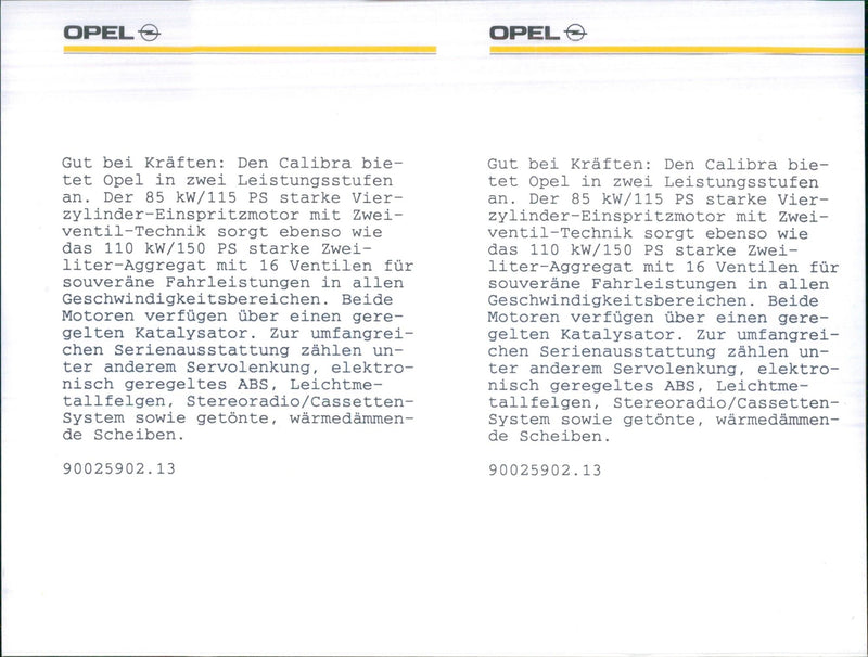 1990 Opel Calibra. - Vintage Photograph