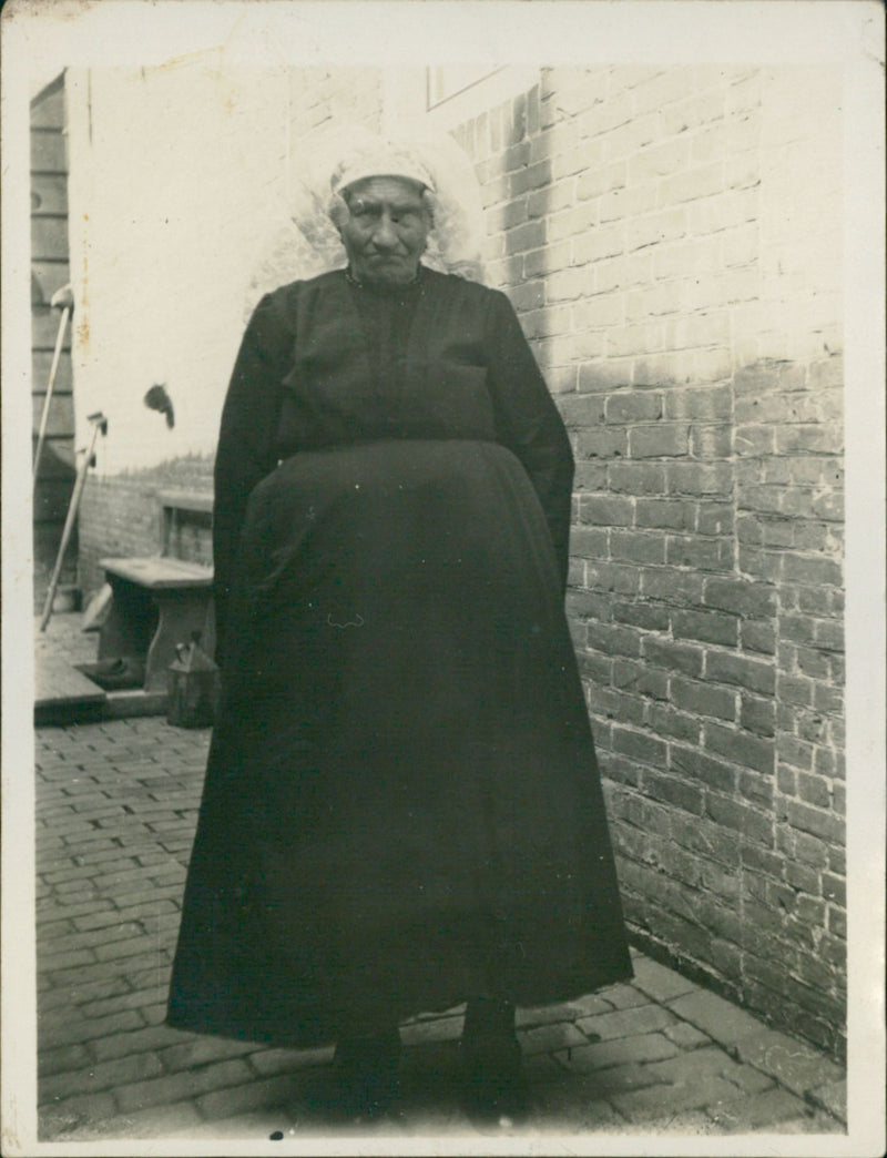 Lady in traditional dutch clothing - Vintage Photograph