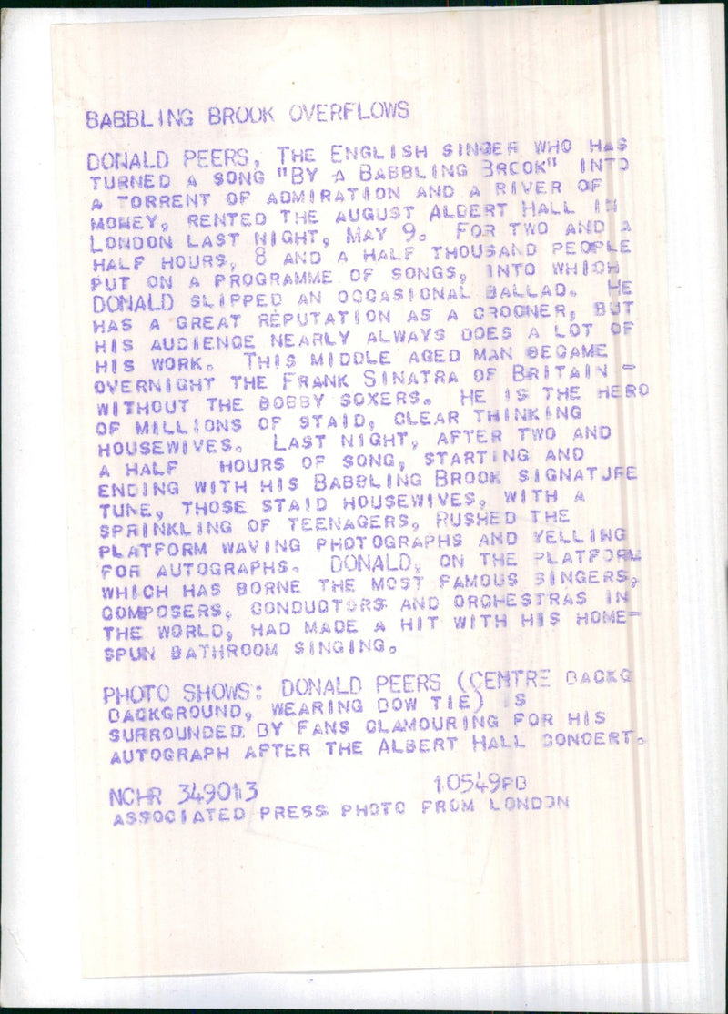 Donald Peers with fans after Albert Hall concert - Vintage Photograph