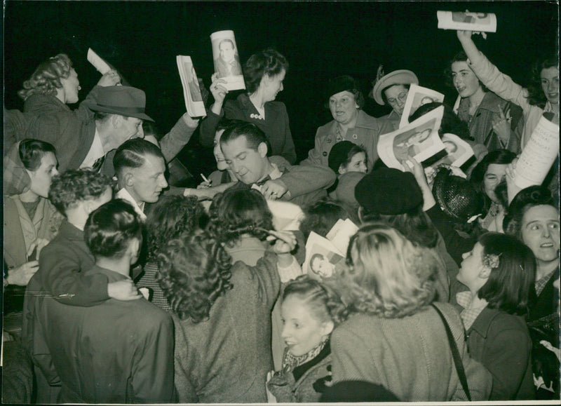 Donald Peers with fans after Albert Hall concert - Vintage Photograph