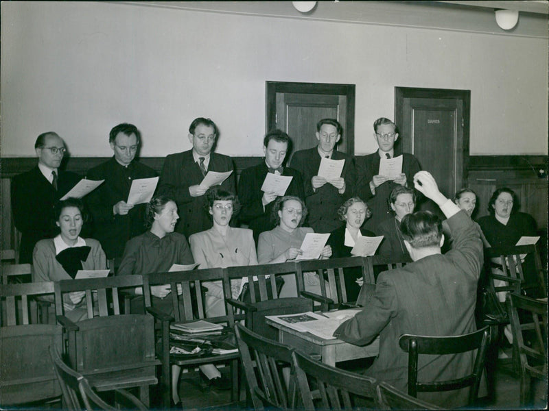 Choir rehearsal - Vintage Photograph
