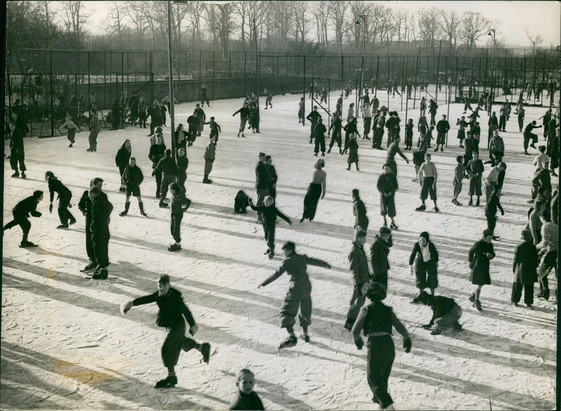 Ice Skating - Vintage Photograph