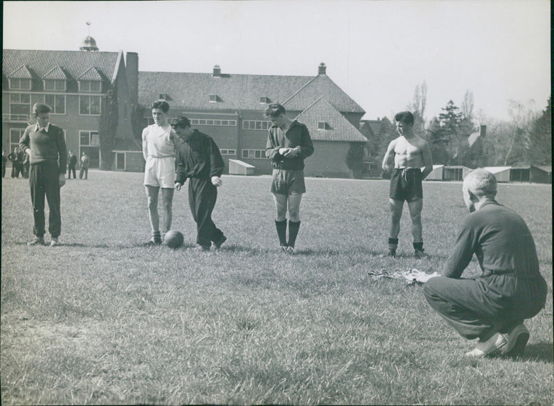 Football parctice - Vintage Photograph