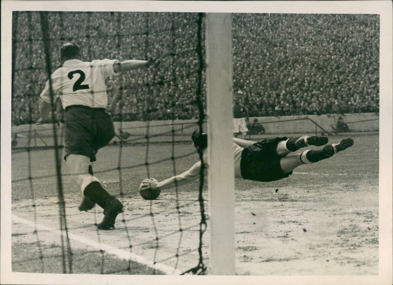 Football League England Vs Switzerland - Vintage Photograph