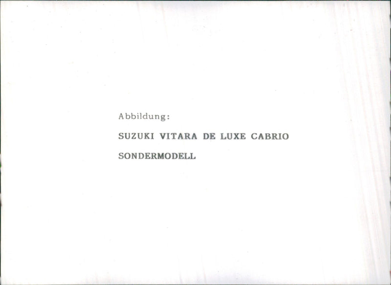 Suzuki Vitara De Luxe Cabrio - Vintage Photograph