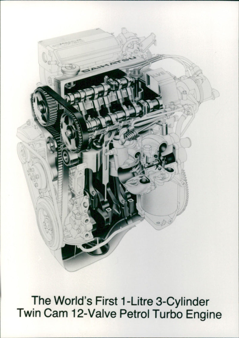 1-Litre 3-Cylinder Twin Cam 12-Valve Petrol Turbo Engine - Vintage Photograph