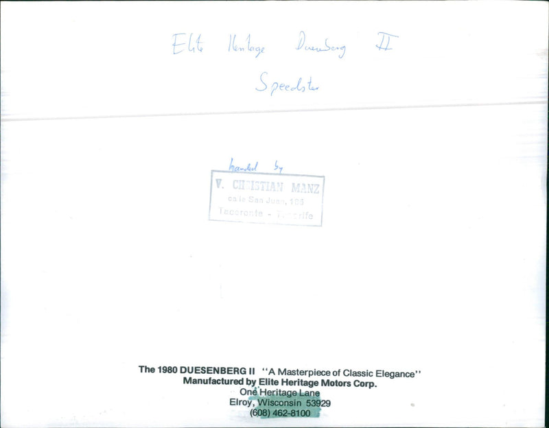 1980 Duesenberg II, "A Masterpiece of Classic Elegance - Vintage Photograph