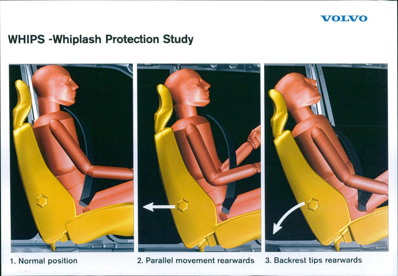 VOLVO WHIPS -Whiplash Protection Study - Vintage Photograph