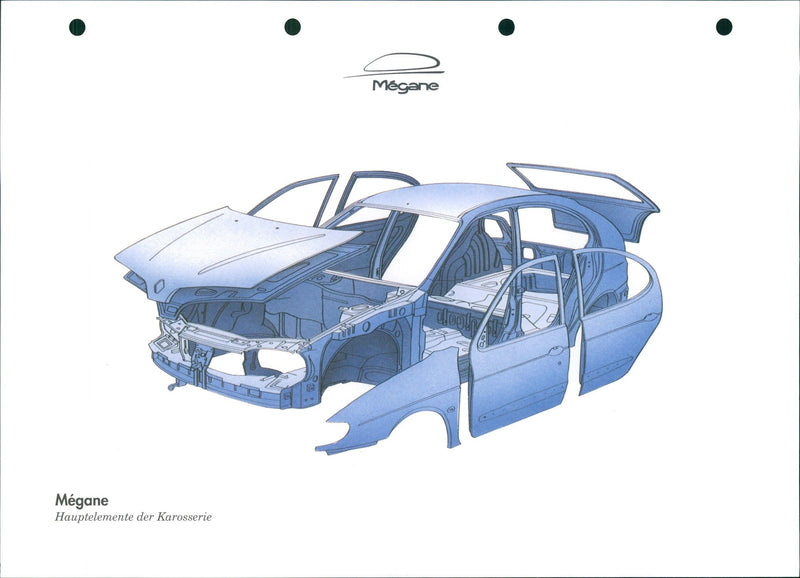 Mégane main elements of the body (Renault) - Vintage Photograph