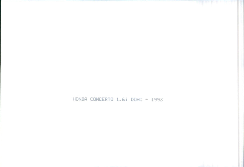 Honda Concerto 1.6i DOHC - 1993. - Vintage Photograph
