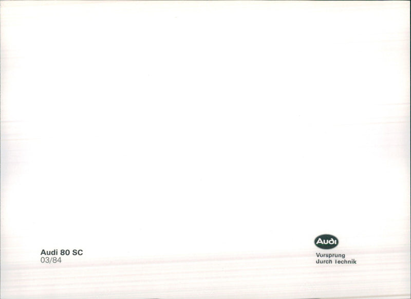 Audi 80 SC - Vintage Photograph