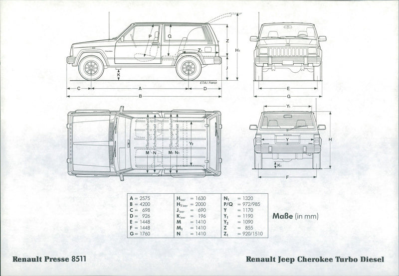 Renault Jeep Cherokee Turbo Diesel - Vintage Photograph