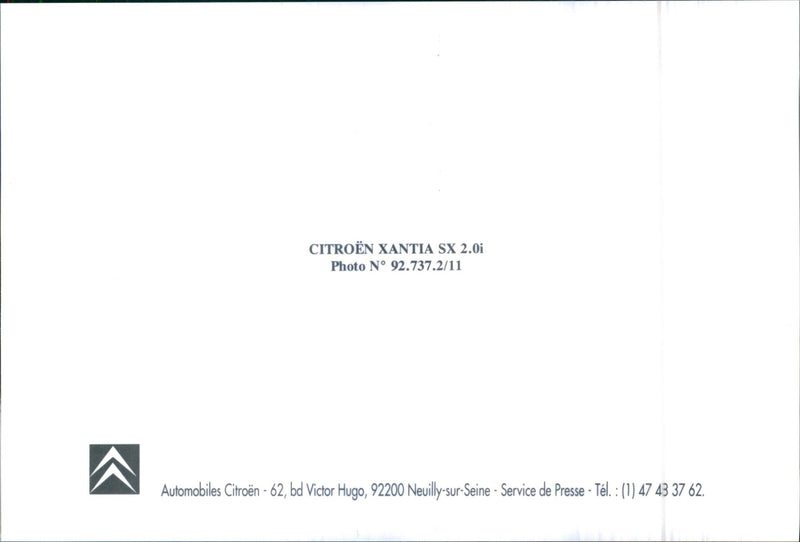 CITROËN XANTIA SX 2.0i - Vintage Photograph