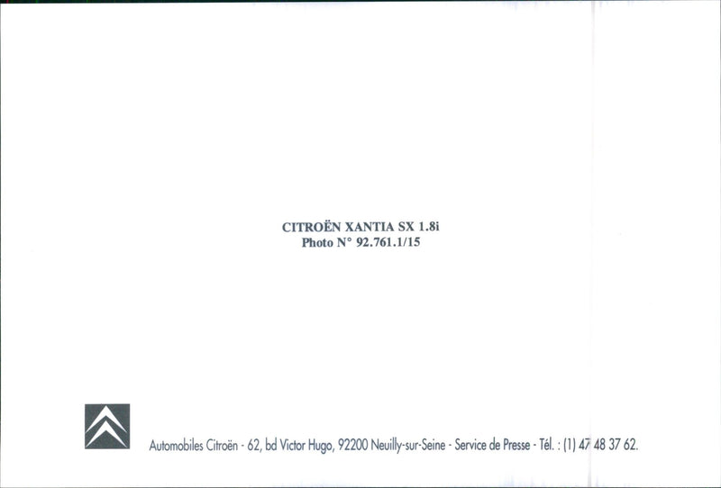 CITROËN XANTIA SX 1.8i - Vintage Photograph