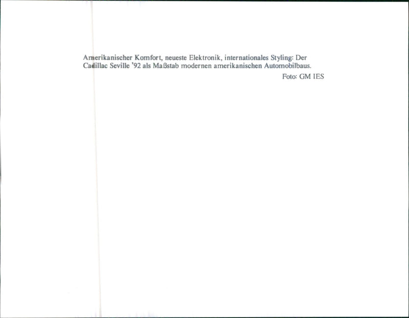 1992 Cadillac Seville - Vintage Photograph