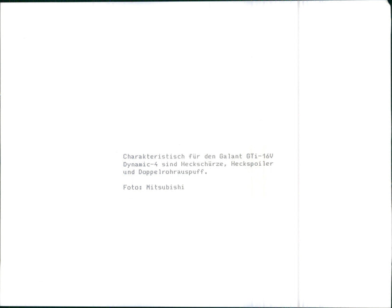 1988 Mitsubishi Galant GTi-16V - Vintage Photograph