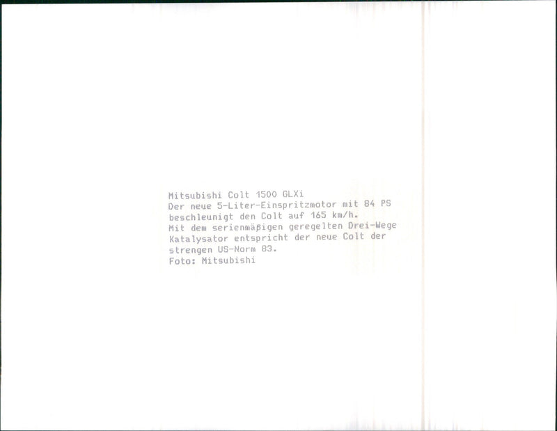 1988 Mitsubishi Colt 1500 GLXi - Vintage Photograph