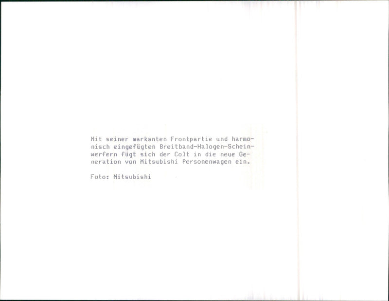 1988 Mitsubishi Colt - Vintage Photograph