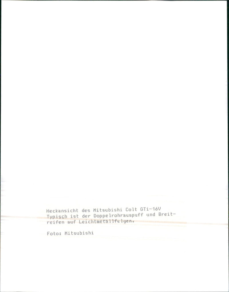 1988 Mitsubishi Colt GTi-16V - Vintage Photograph