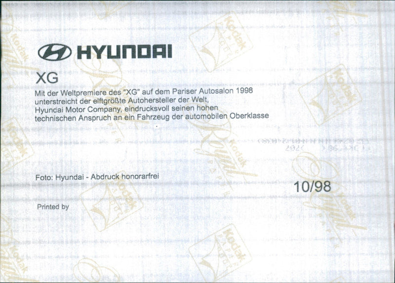 HYUNDAI XG - Vintage Photograph