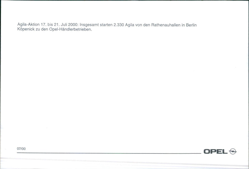 Opel Agila - Vintage Photograph