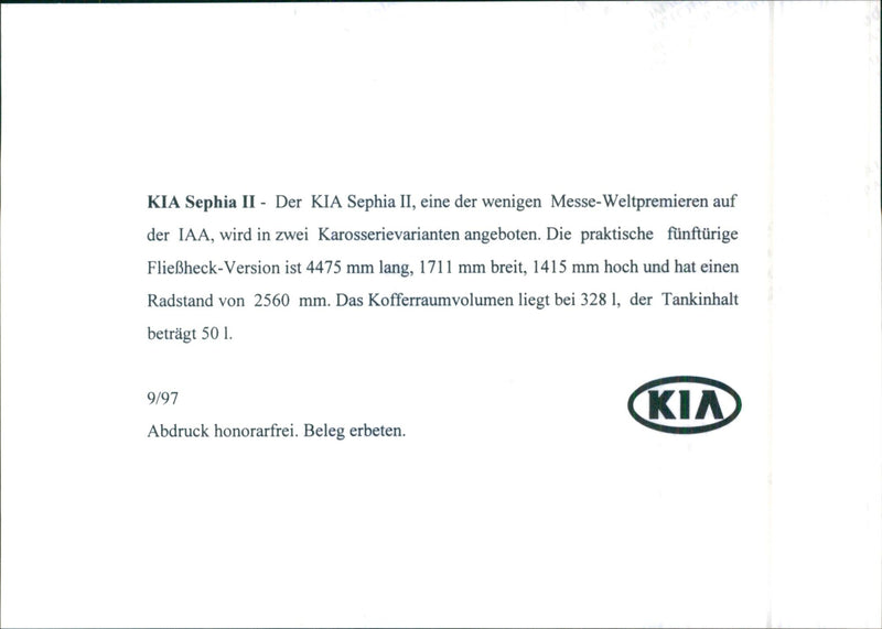 KIA 1997 - Vintage Photograph