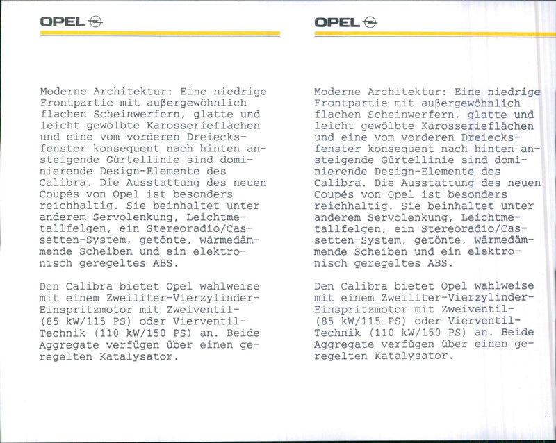 1990 Opel Calibra. - Vintage Photograph