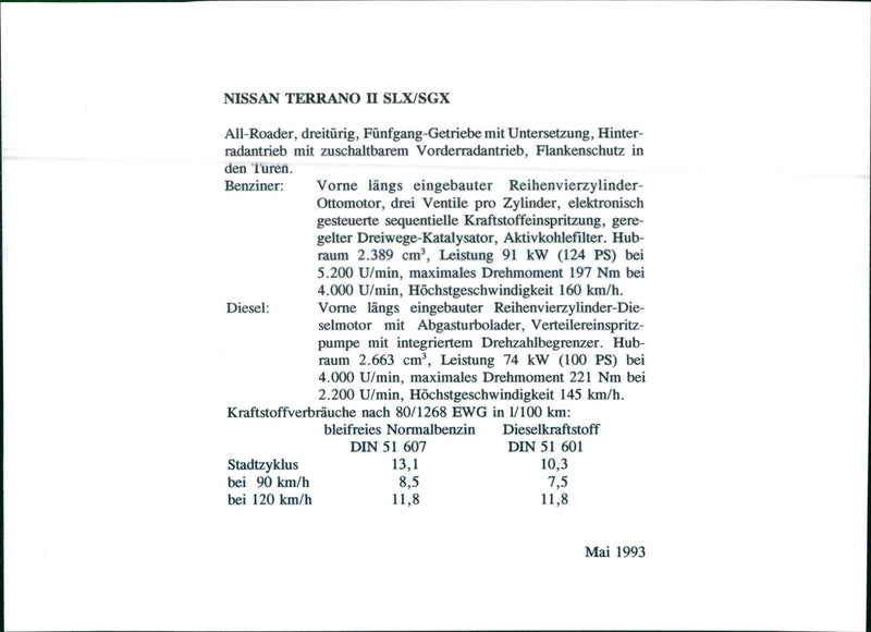 1993 Nissan Terrano II - Vintage Photograph