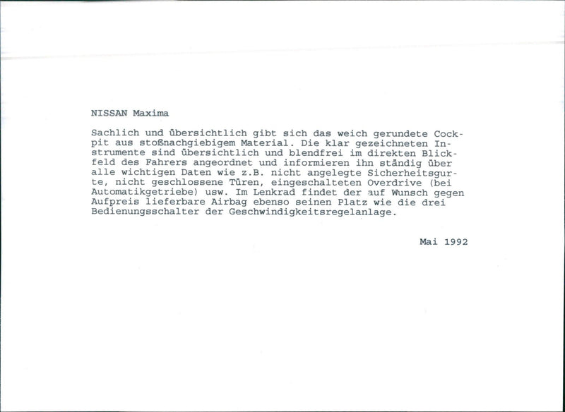 1993 Nissan Maxima - Vintage Photograph