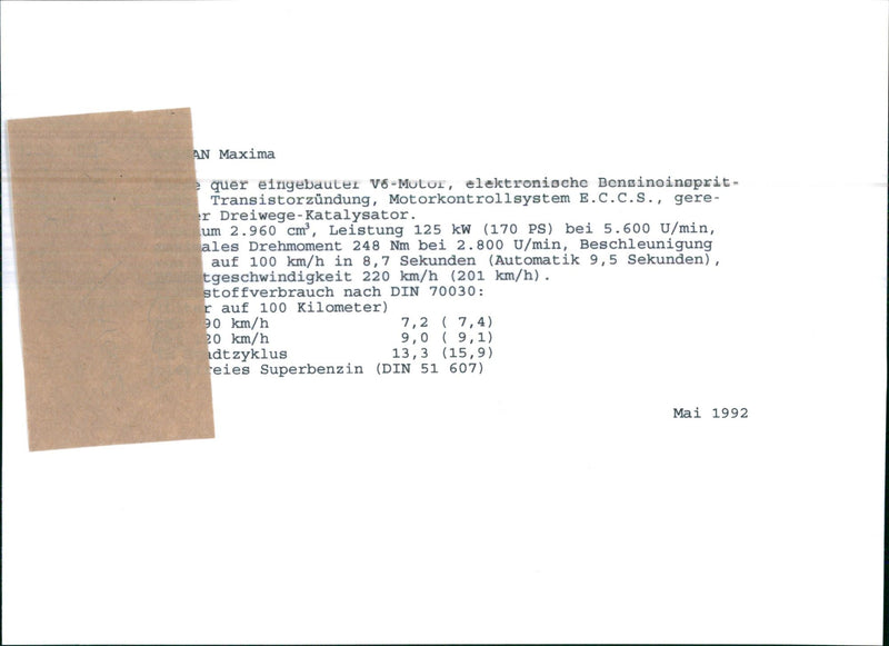 1993 Nissan Maxima - Vintage Photograph